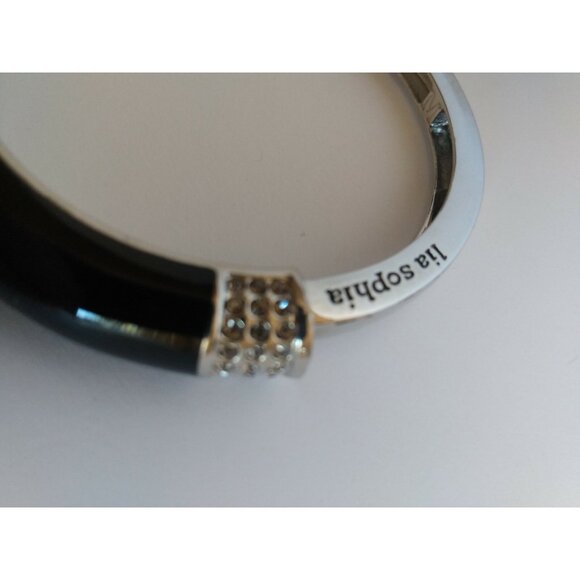 LIA SOPHIA Chromatic Silver & Black Stretch Bracelet size Medium(2 3/8" INSIDE) - Picture 4 of 5